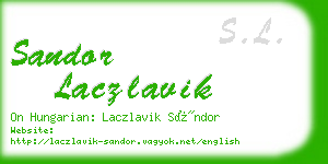 sandor laczlavik business card